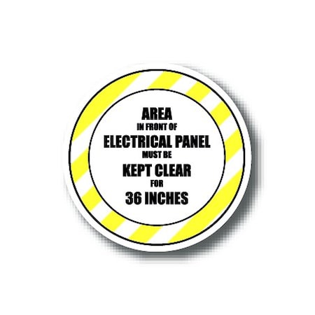 Ergomat 16in CIRCLE SIGNS - Area In Front Of Electrical Panel Must Be Kept Clear For 36 Inches DSV-SIGN 256 #1912 -UEN